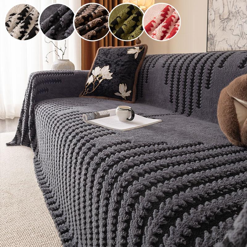 

1PC-Modern minimalist Nordic line sofa cover, high-end sofa towel, all inclusive, autumn and winter new cushion 180X130cm сірий