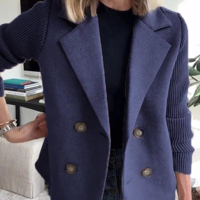 

Весна 2025 Новые Свитера Куртка Европейский и Американский Женский Модный Стиль Шерстяное Пальто с Вставками 5XL