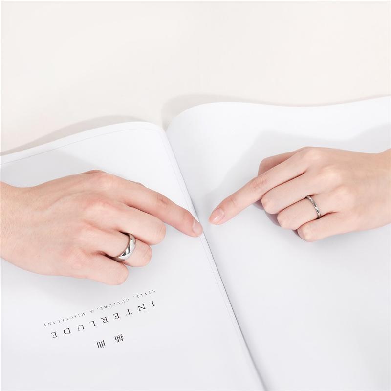 2/4/6/8mm Mens Wedding Band Polished Women Titanium Simple Engagement Classic Rings Black Silver Color Lady anel 3-15