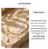 Shein Multilayer Snake Chain Pearl Pendant Necklace - French Style Accessories, Vacuum Electroplated, In Stock