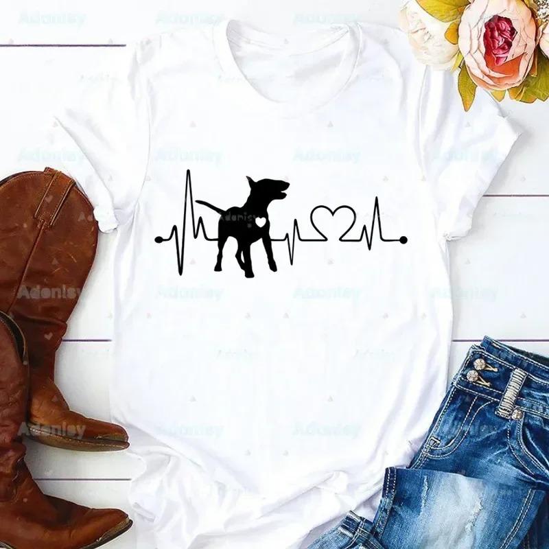

Bulldog Group Tshirt Womens Cute Pet Dog Logo Fun Casual Versatile Round Neck White Shirt Shortsleeved Tshirt with Print 4XL