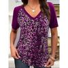 Plus Size Women's V Neck Short Sleeve T Shirt Pullover Casual Leopard 3d Printed Pattern Summer Best Choice