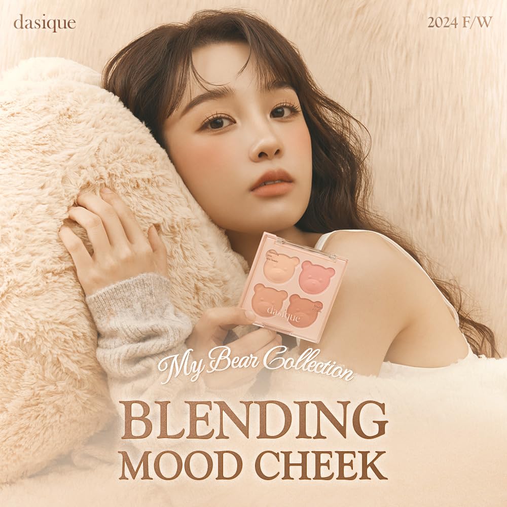 Official Daisyk Blending Mood Cheek Blending Mood Tones Cool Palette Mauve Cheek/Blusher Palette/4-Color Blusher/Yellow/Cool/Warm & Tones/Cheek (17