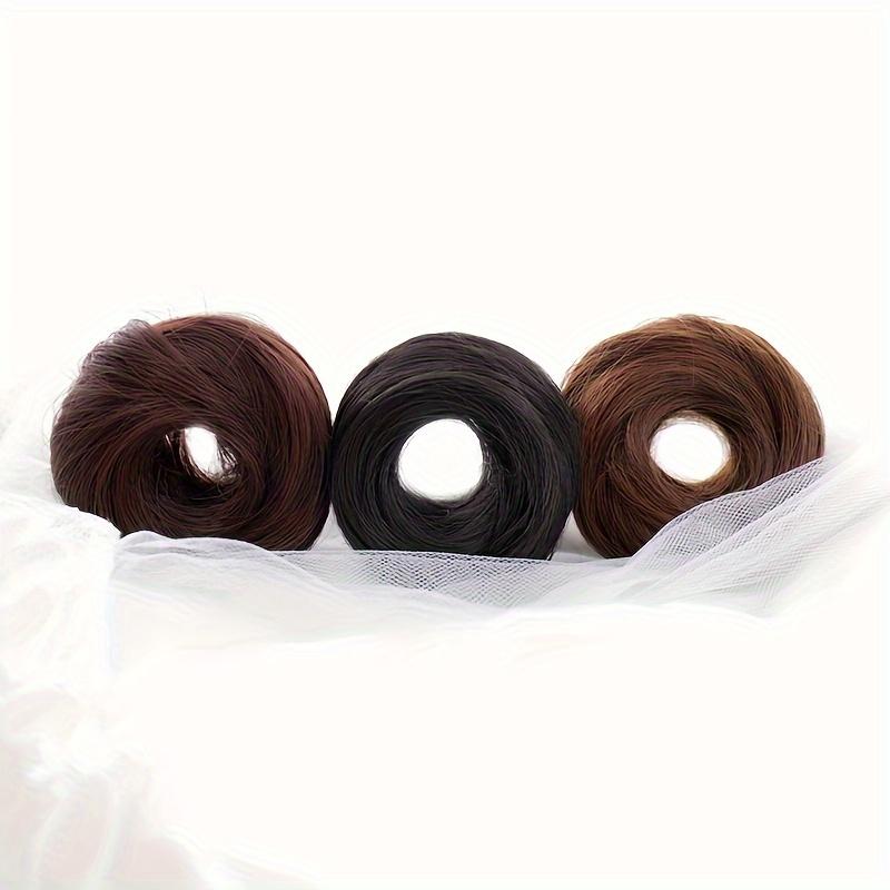1Pc Synthetic Hair Bun Straight Chignon Elastic Rubber Band Fake Hair Clip Hair Tail Extension Updo Hair Piece Ponytail