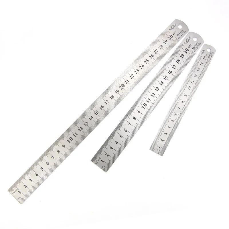 Straightedge Double Side Scale Metal Ruler High Quality Stainless Steel Woodworking Drawing Measuring Tools 0-15/25/30mm