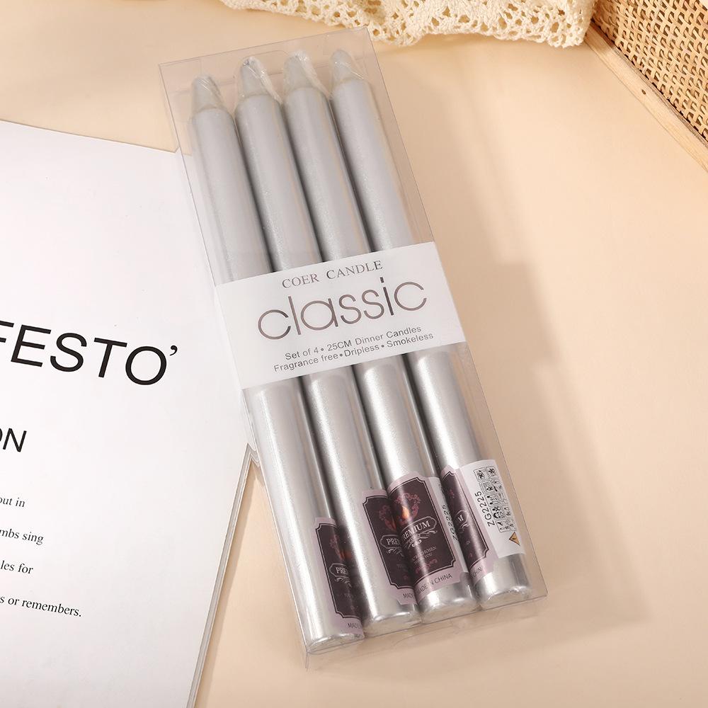 Galvanisierte Europäische Farbe Lange Stabkerze Heim Geruchlose Kerzenlicht-Dinner Kerzenständer Stab Wachs