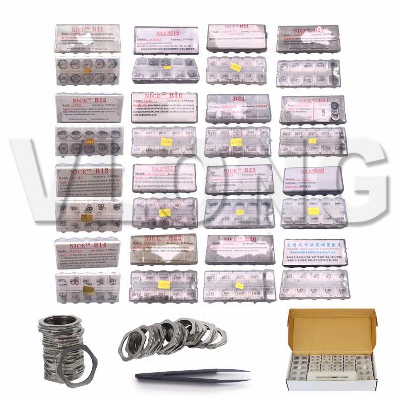 50 adet! Common Rail Enjektör Ayar Pul Pul Pul Conta Tamir Kiti B11 B12 B13 B14 B15 B16 B21 B22 B23 B24 B25 B26 B27 B31 B42