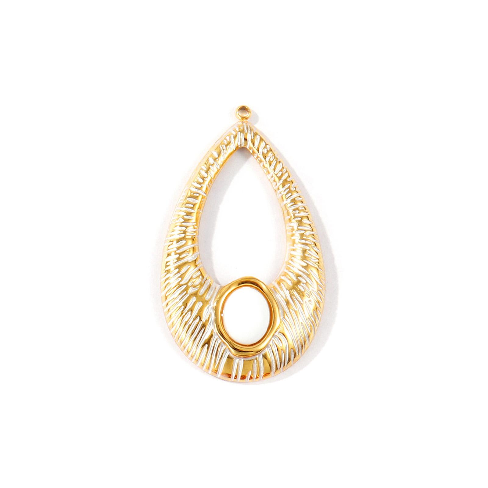 

1Piece Spray Painted Charms Acrylic Sticker Hollow Water Droplets Shell 18K Gold Plated 304 Stainless Steel Pendant DIY Necklace