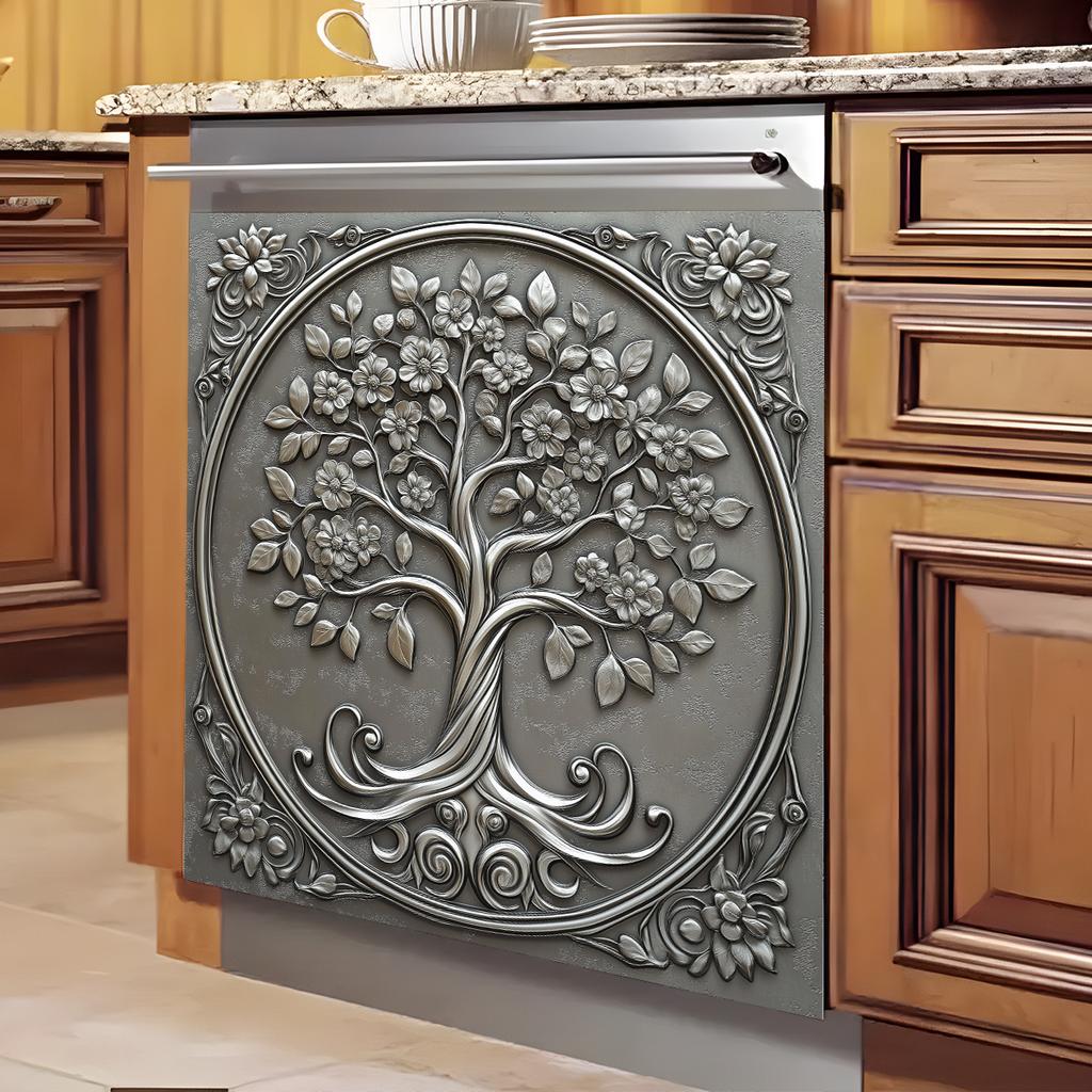 Adesivo Decorativo Strass Design Floreale Argentato Autoadesivo Impermeabile Frigorifero Lavastoviglie Decorazioni Cucina Moderno