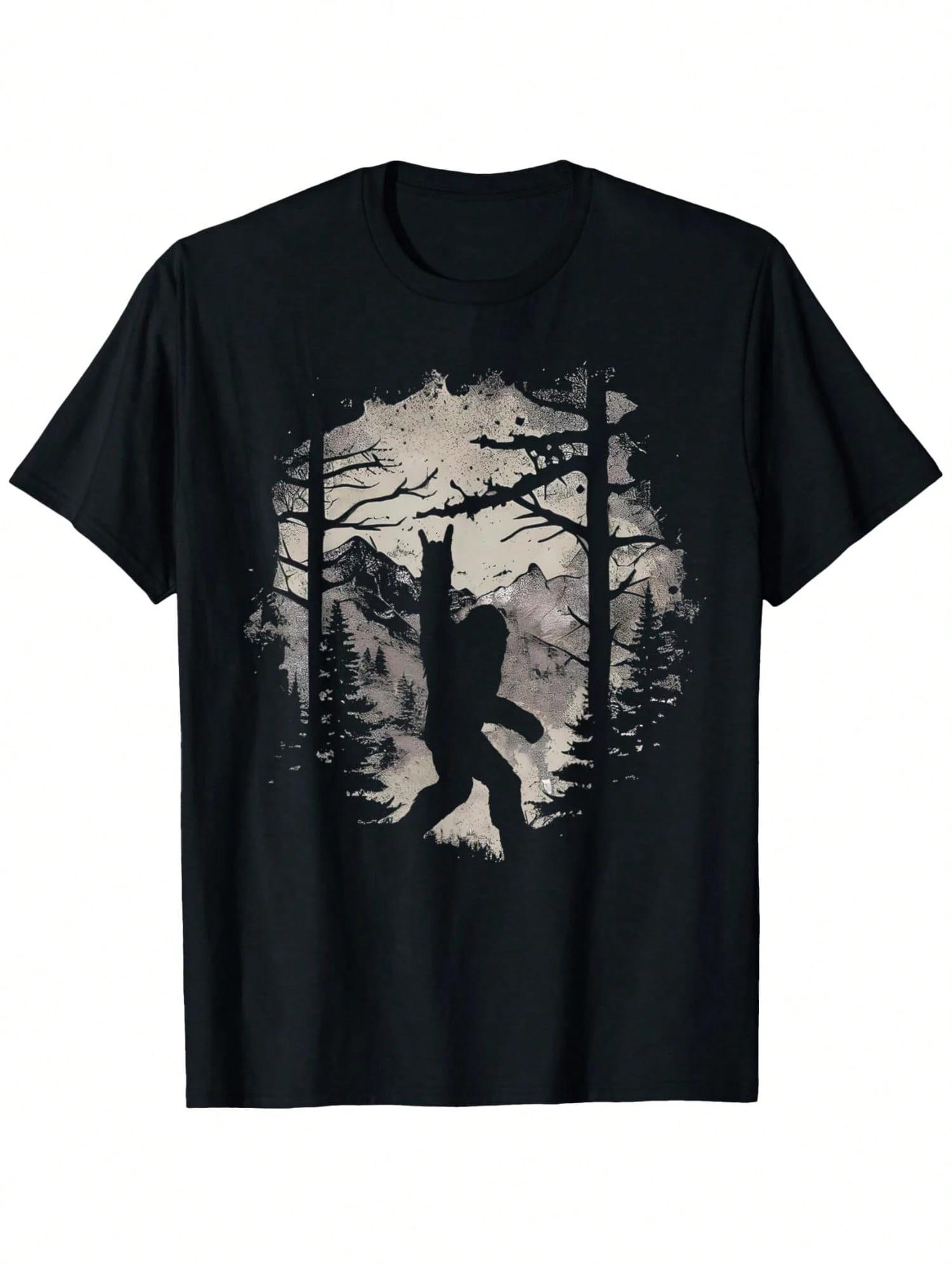 

Rock Big Foot Big Foot Love Rock Mountain Tree Graphic T Shirt Summer T Shirt Short Sleeve Casual Black T Men Women T-shirt 4XL