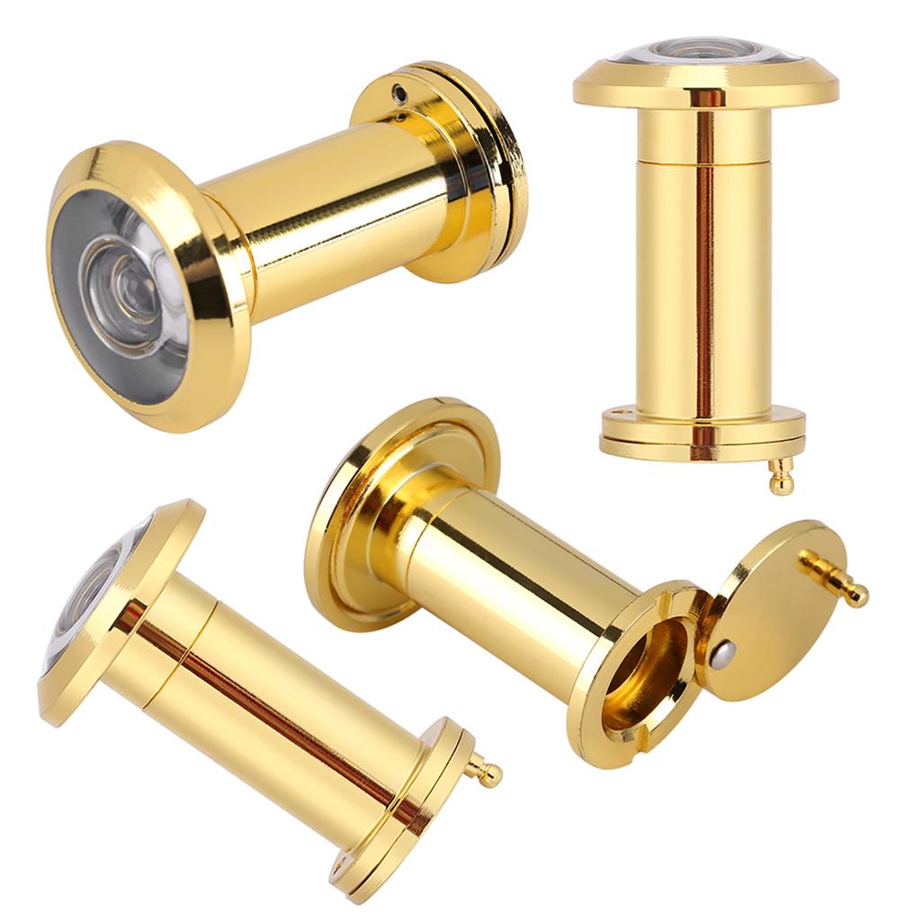 200 Degree Wide Viewing Angle Door Viewer with Heavy Duty Privacy Cover Gold