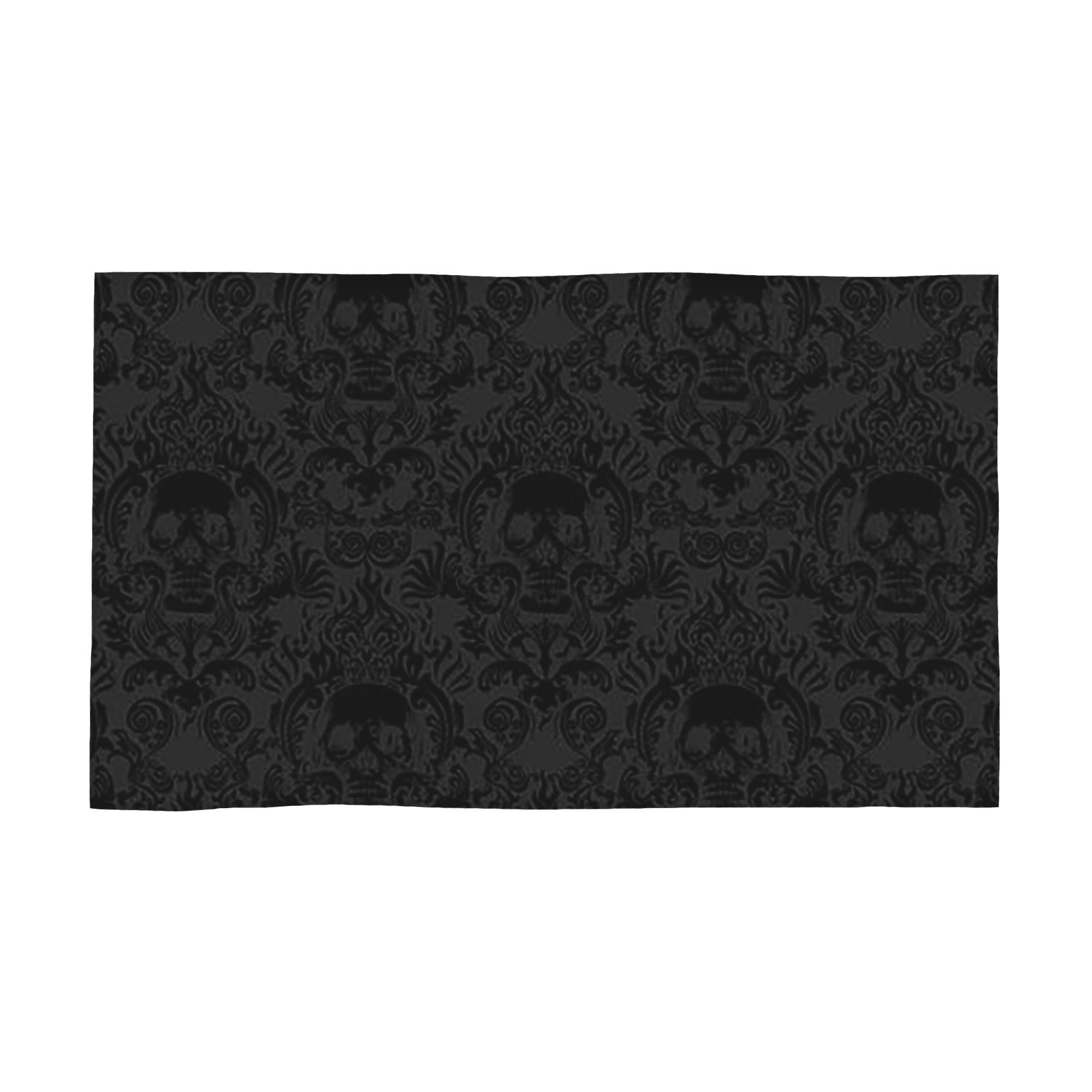 

Goth Gothic Black Skull Damask Pattern Soft Face Towel Quick Dry Pool Bath Cotton Towels Absorbent W30*H60(CM)