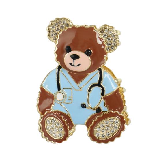 Hair Claw, Medium Size Metal Gripper with Anti-Slip Teeth, Medical Bear Design Shark Hair Clip for Medium-Long Hair Buns Half-Tied Hairstyles
