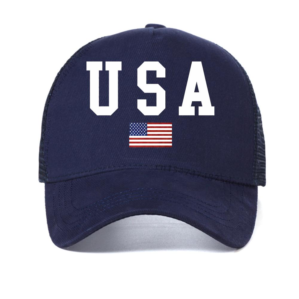 Women Breathable Baseball Cap Summer Men USA Letter Flag Outdoor Visor Casual Caps Adjustable Snapback Hat Mesh Trucker Hats