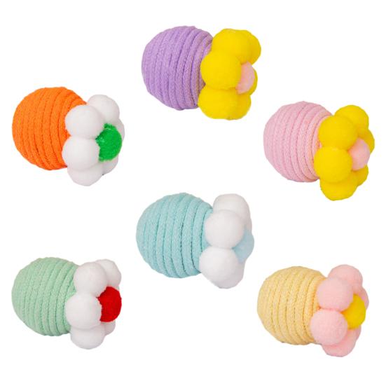 Cotton Rope Cat Toy Interactive Pet Chew Ball for Teeth Cleaning Bite Resistant Kitten Kicker Toy for Indoor Cats Exercise Self Play