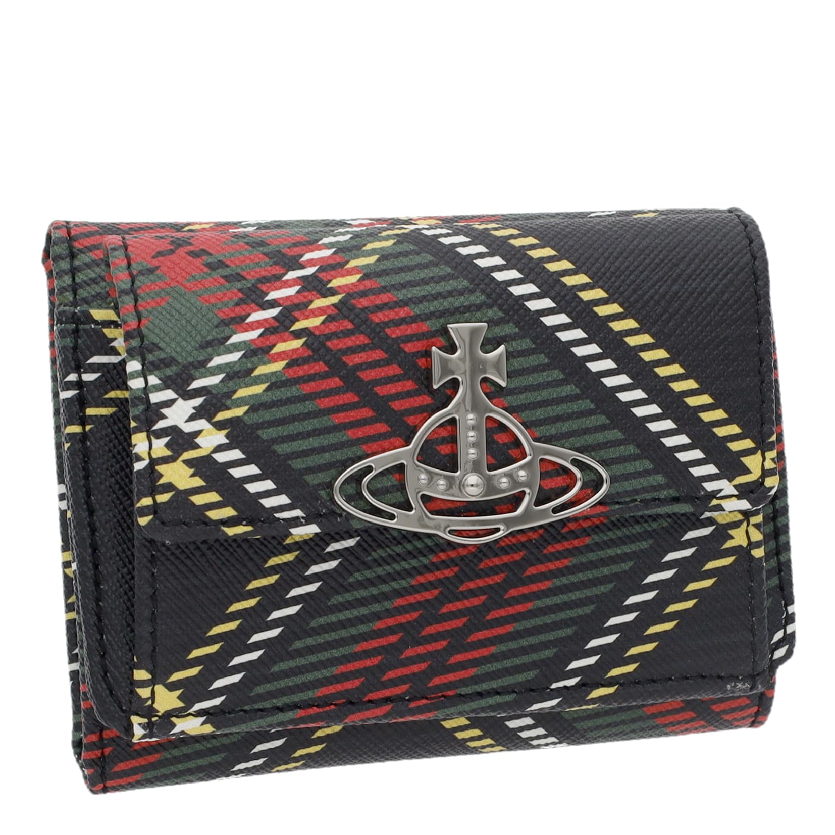 VIVIENNE WESTWOOD Кошелек Chelsea Tartan с ПРИНТОМ SAFFIANO Женский тройного сложения (5115002UW-S0022) [Использовал]