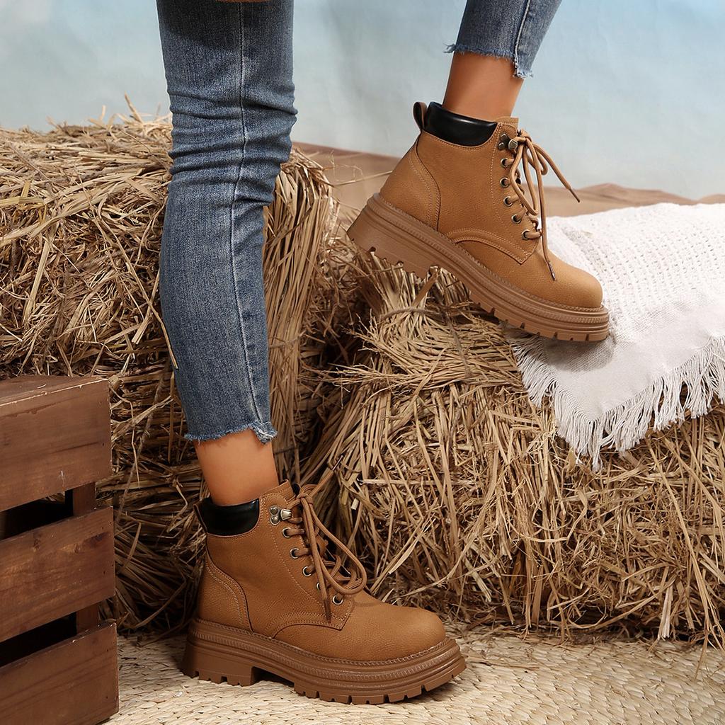 Martin Boots Bumblebee Short Boots Women's Autumn Martin Boots Men's and Women's Same Couple Medium Tube Thick-soled British Martin Boots