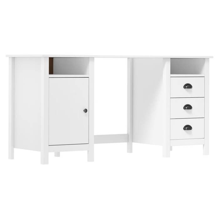 VidaXL Bureau Hill Range Blanc 150x50x74 cm Bois de pin solide