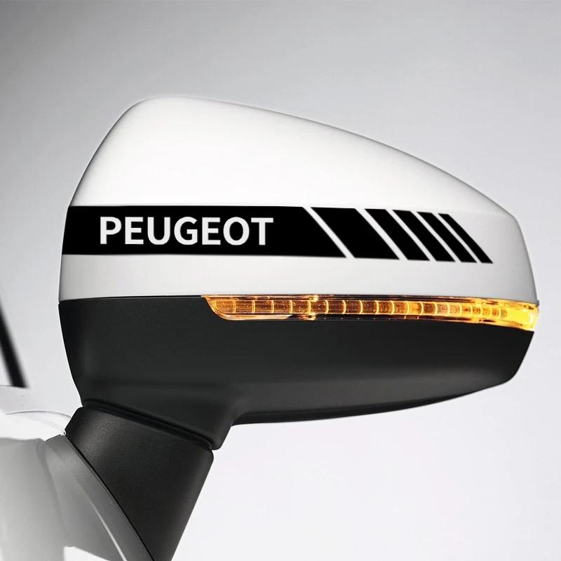 Car Rearview Mirror Side Decal Sticker Body Mod Parts For Peugeot 208 2008 308 3008 408 508 5008 4008 206 307 RCZ Expert Partner
