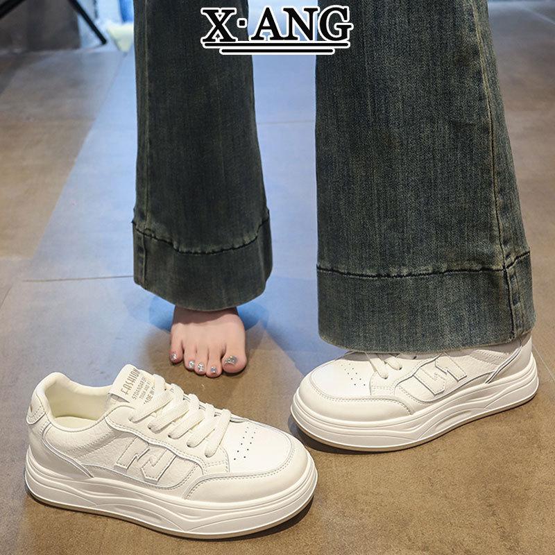 Leather Board Shoes Women's Platform White Shoes Children's Single Shoes Autumn New Student Versatile Casual Sports Shoes