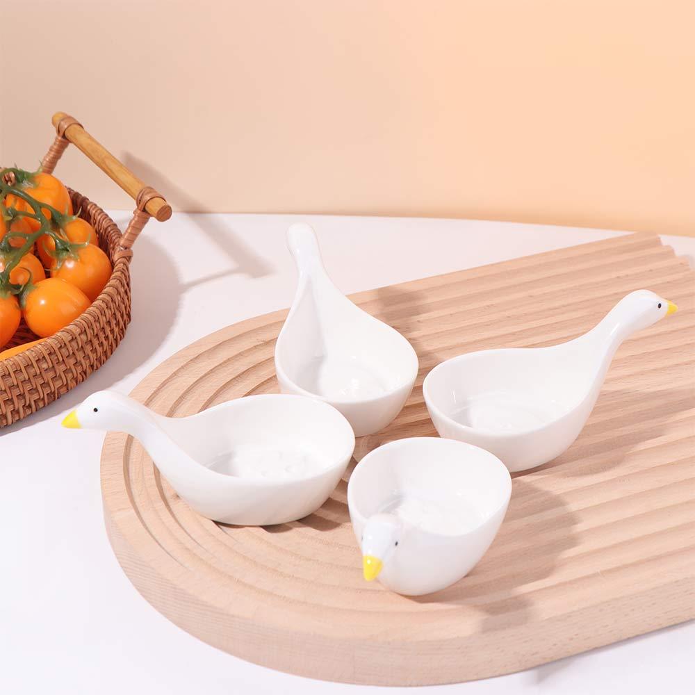 4PCS Cartoon Sauce Dishes 3D Seasoning Dish Ceramic Tableware Ceramic Dipping Bowls Restaurant
