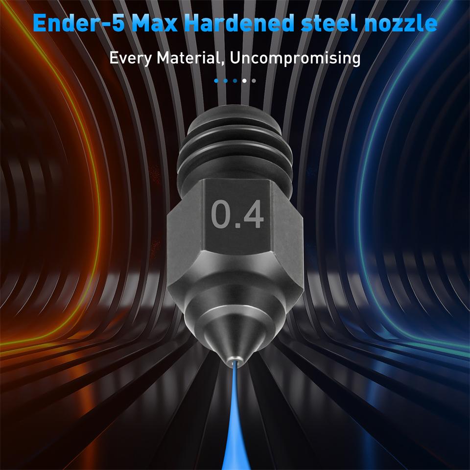 3D Printer Parts for Creality Ender 5 Max Hardened Steel Nozzle 0.4 0.6 0.8mm Hotend Nozzles 450℃ Harden Extruder for Ender5 MAX