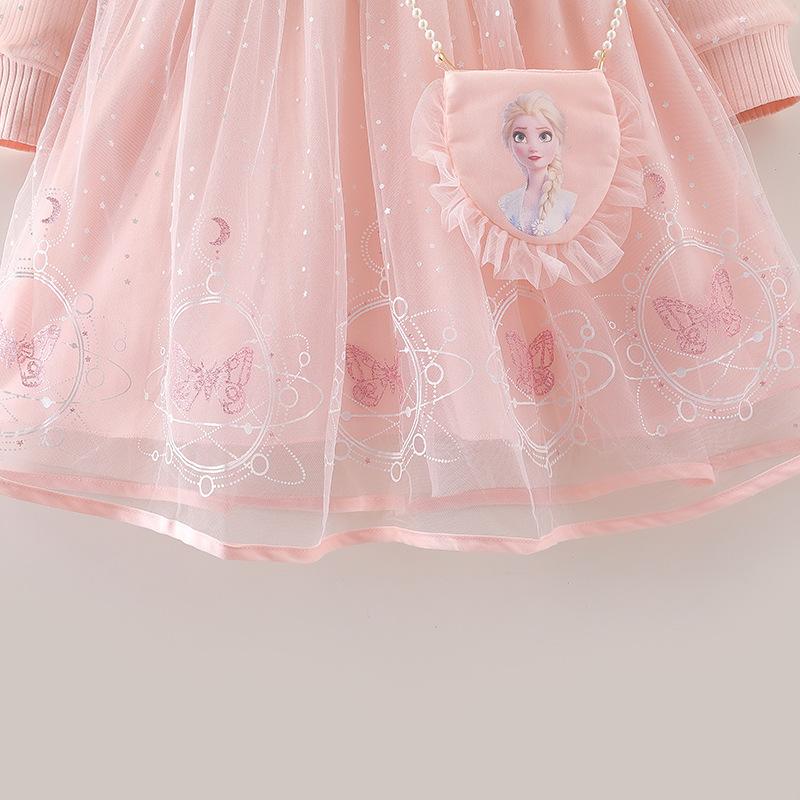 Elsa Princess Dress for Girls, New Long Sleeve Korean Style Dress, Autumn Children's Birthday Gown