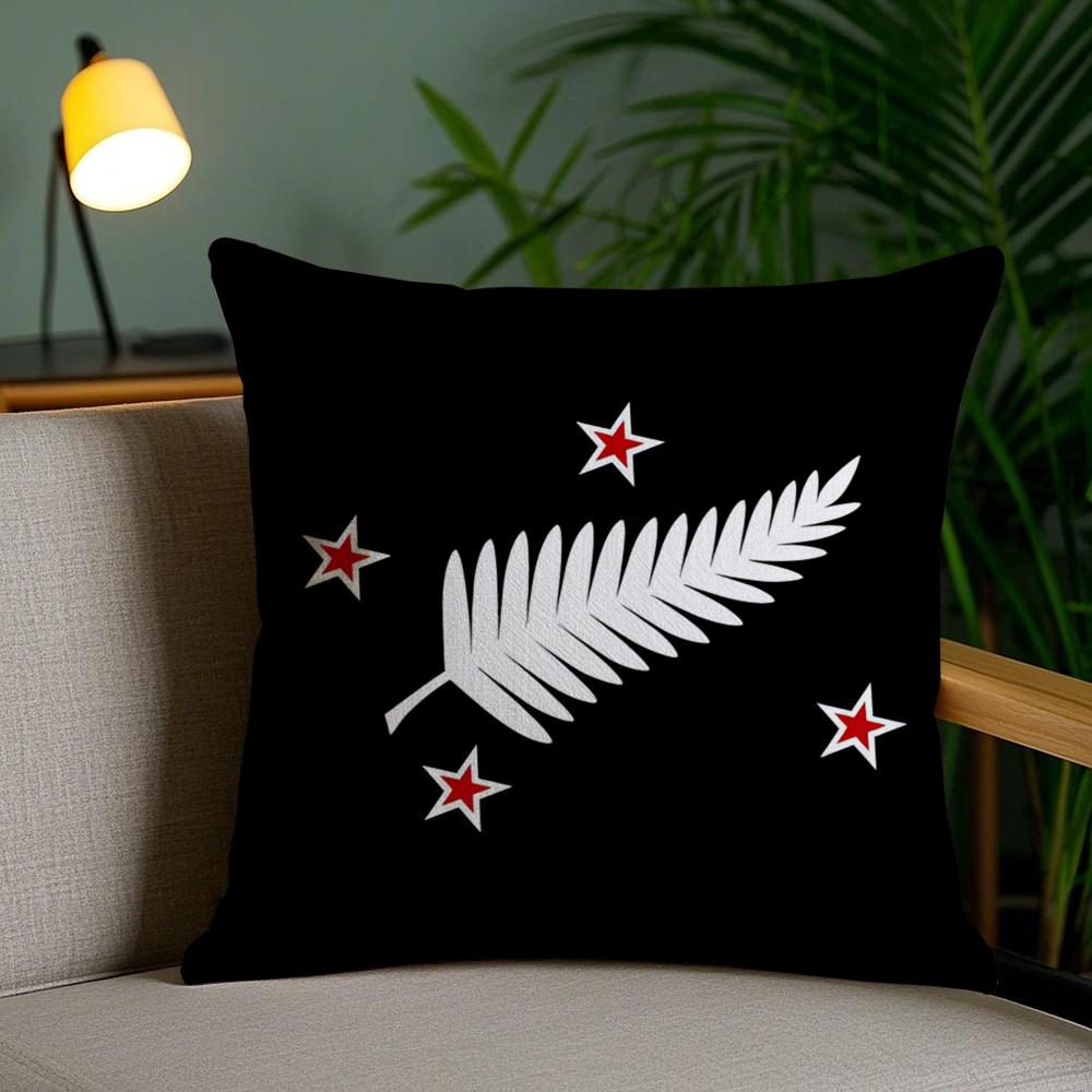 New Zealand Kiwi Flag Cushion Cover Plush Fabric Soft Double-Sided Printed Invisible Zipper Sofa Pillow Case Home Decor