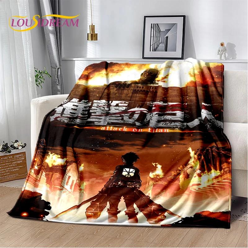 2025 Attack On Titan Eren Anime Cartoon Soft Blankets,Throw Blanket Comfortable Blanket for Picnic Beds Sofa Home Kids Gifts