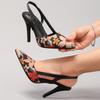 Elegantes Print-Design High Heels Damenmode Spitze Riemchen Stiletto Sandalen Luxuriöse Bankett Slingback Designer Schuhe