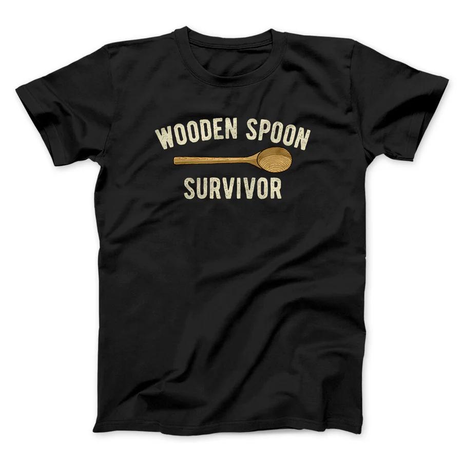 Men s shirt Wooden Spoon Survivor Meme Funny short sleeve Summer oversized Women s Short Sleeved T-shirt Top S