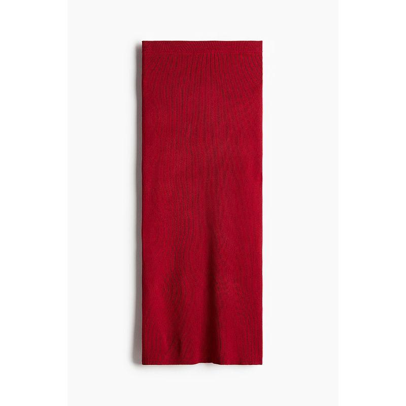 

HM Red for Women Skirt Autumn Pencil Skirt Rib Knitting Slim Skirt 1261055 Red 155/64(XS)