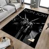 1pc Bon Jovi Home Office, Durable Polyester Floor Mat with Easy, Office Decor, Urban Style, Nonslip Backing, Highquality Fabric
