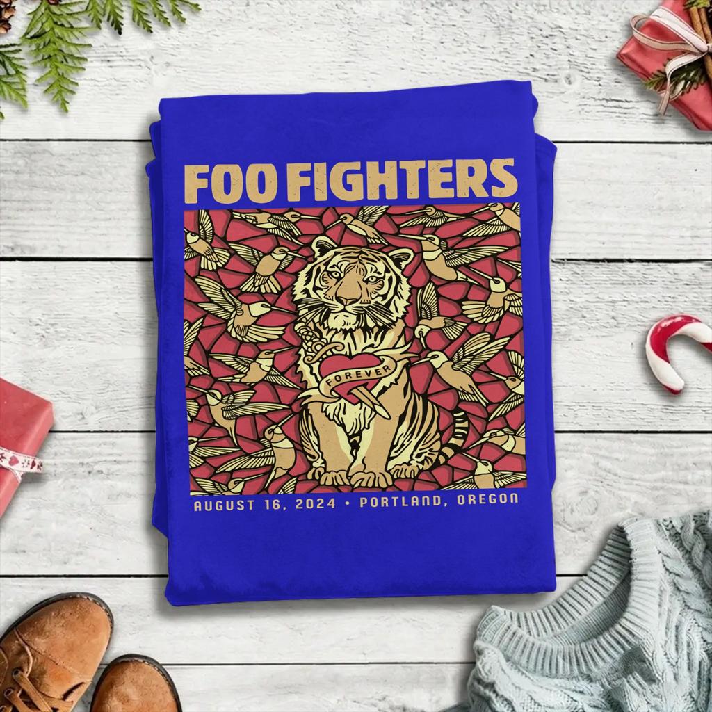 Unisex TShirts Foo Fighters In Portland Novelty Pure Cotton Tee Shirt Short Sleeve T Shirt Crewneck Clothing New Arrival