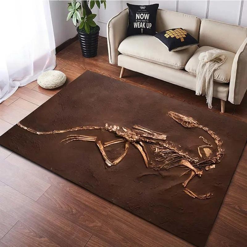 Dinosaur Fossil Pattern Rug for Bedroom Living Room Carpet for Kitchen Floor Mats Home Decor Non-Slip Floor Pad Rug 11 Sizes