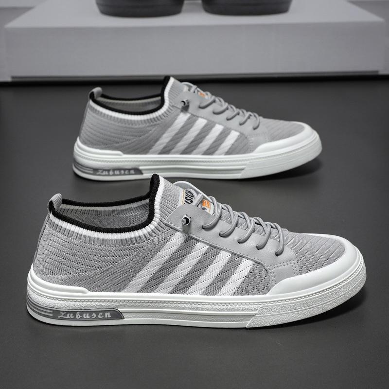 Flyknit Shoes Men 2024 New Spring Breathable Men's Shoes Board Shoes