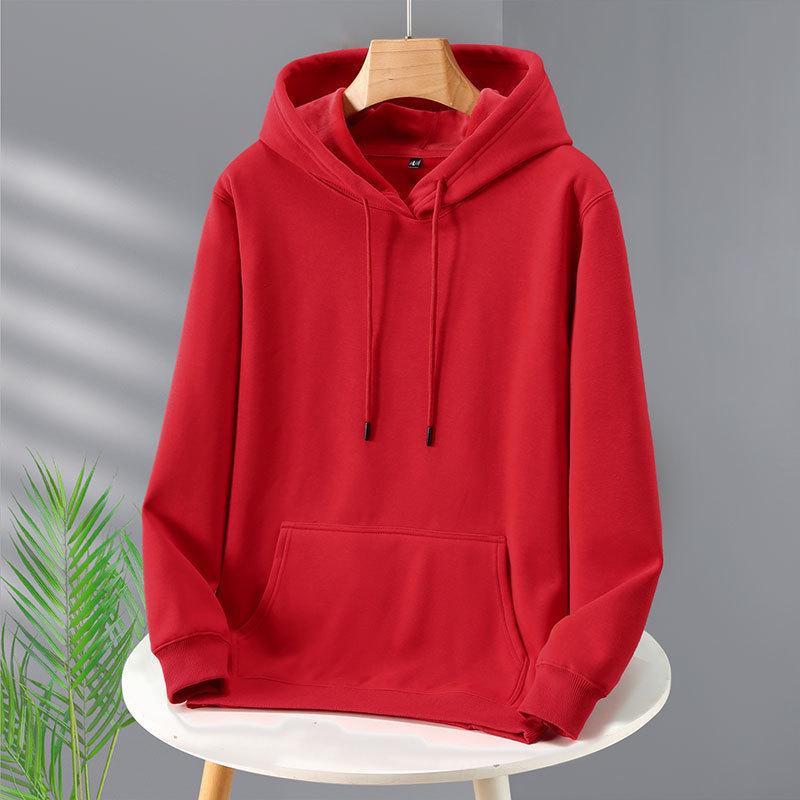 2026 Autumn/Winter Unisex Fleece-Lined Hooded Sweatshirt: Youth Fashion Trend, Solid Color, Versatile, Thickened Design.