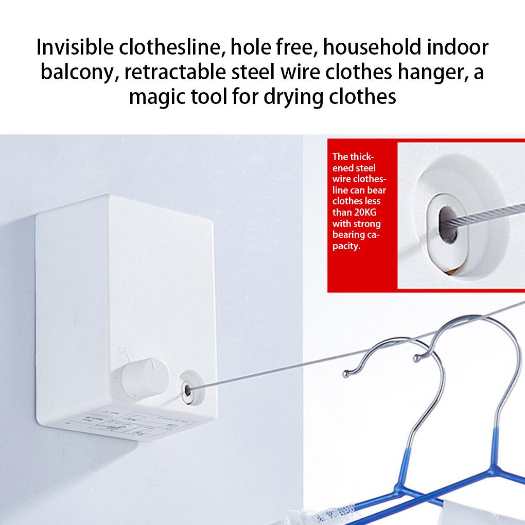 Retractable Clothesline Punch-free Indoor Space-Saving Storage Hanger Laundry Lines Home Bathroom Drying Rack Accessories