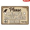Retro Metal Please Leave Packages Here Sign Weather Resistant Rustproof Parch Mailbox Yard Decor