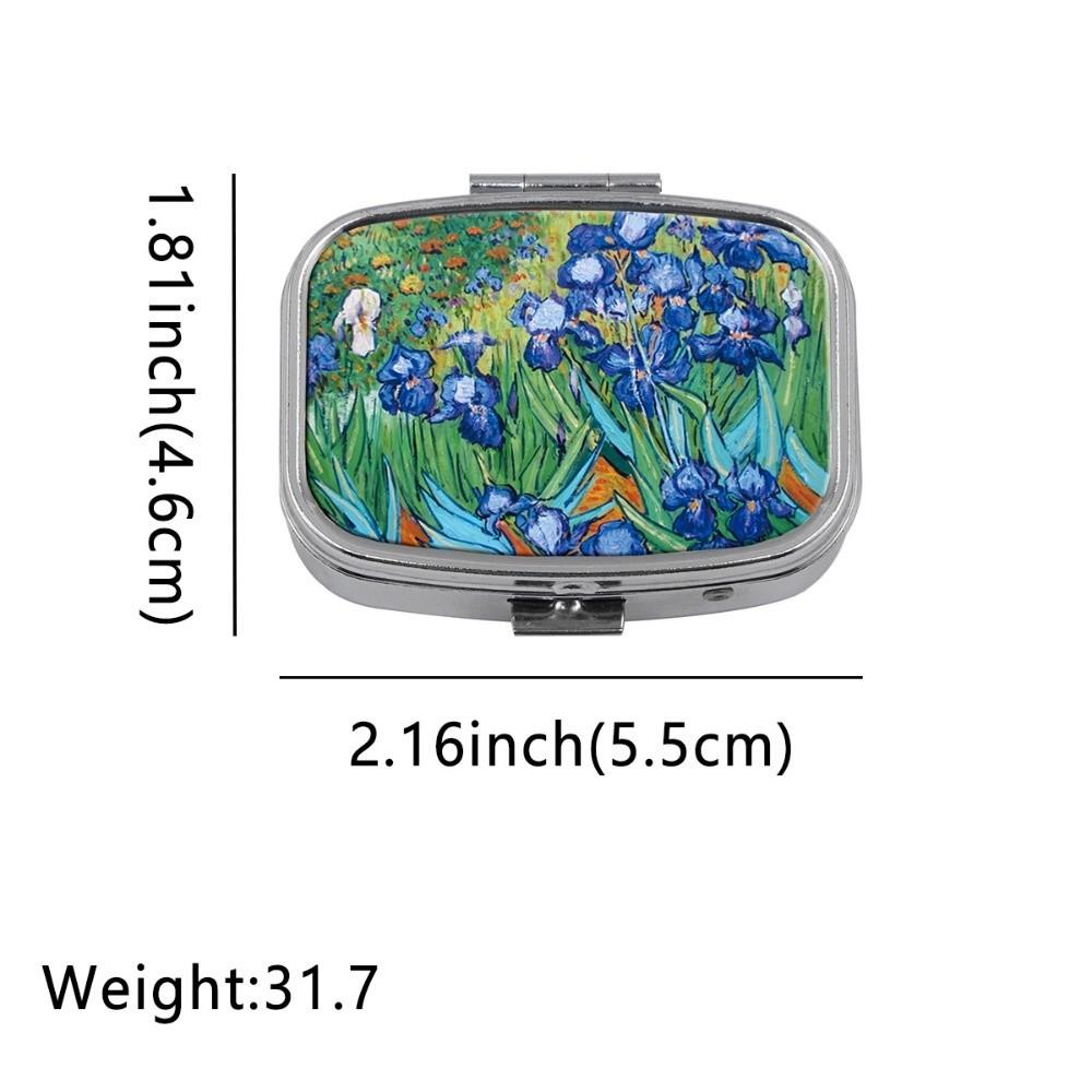 

Portable With 2 Compartments Pill Box Oil Painting Light-proof Metal Medicine Box Moisture Resistant Travel Sealed Box