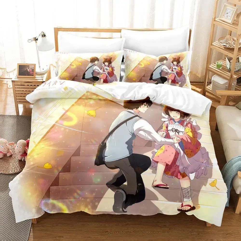 

March comes in like a lion Bedding Set Cartoon Anime three-piece set Adult Kid Bedroom Duvetcover Sets Kawaii luxury bedding set 70x133cm 2pcs