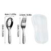 316 Stainless Steel Cutlery Set With Plastic Storage Box Portable Cute Mini Spoon Fork For Children Kitchen Tableware
