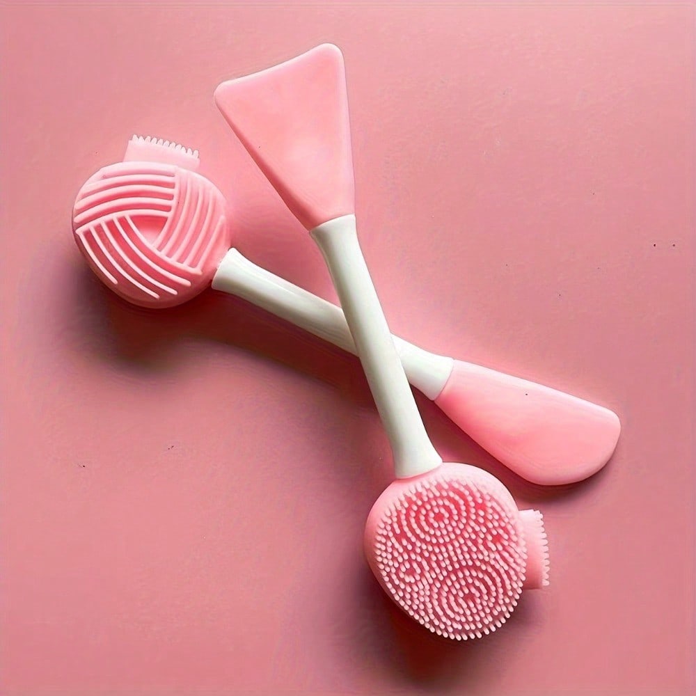 1Pcs Facial Cleansing Brushes Includes a Dual-Headed Brush for Facial Cleansing And a Nose Brush. A Multifunctional Dual-Headed Brush