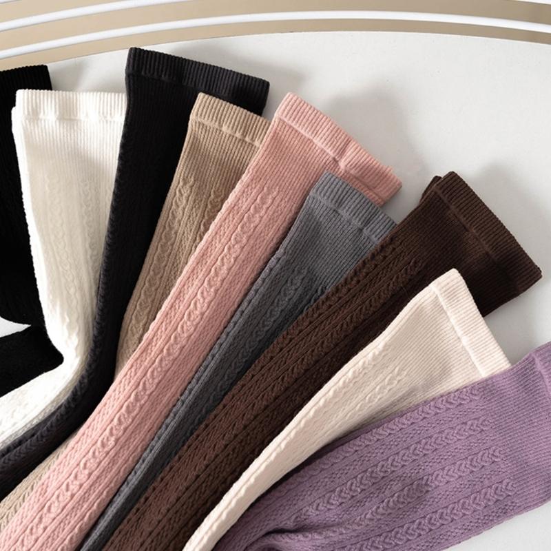 Stylish Children's Knee High Socks Soft and Breathable Above Knee Stockings Solid Non Slip Thickened Bottom Warm Socks