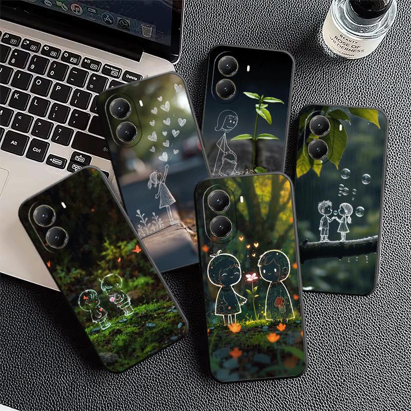 Nature Cute Child Painting Style Soft Phone Case for Xiaomi Poco X5 X6 X7 X8 Pro Max X3 F7 F8 Ultra M8 M7 M6 M5 Redmi 15 15C 14C