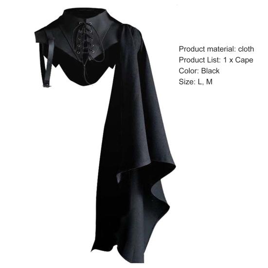Halloween Cape Breathable Beautifully Mystery Comfortable Exquisite Holiday Wear Lightweight Role Play Medieval Stand Collar Cloak Costume for Home