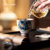 Ru Kiln Tea Cup Large Cups Ceramic High Foot Tea Bowl Teacups Chinese Beautiful Teacup Pottery Maker Porcelain Puera Pair Tool