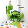 1pc-DIY Balloons Decor Birthday Aluminum Film Balloon Fashion Green Dinosaur Style For Children's Boy Parties Accessories