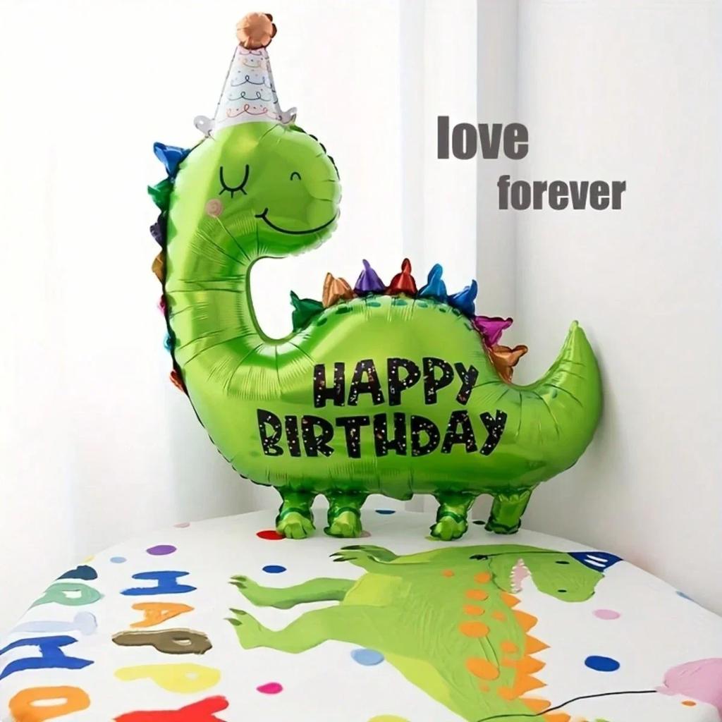 1pc-DIY Balloons Decor Birthday Aluminum Film Balloon Fashion Green Dinosaur Style For Children's Boy Parties Accessories