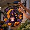 Halloween Wall Light Outdoor Round Decor with Pumpkin Moon Patterns for Front Door Porch Patio Decoration